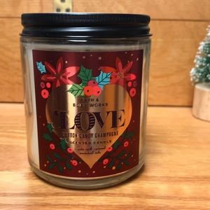 NWT Bath & Body Works Single Wick candle LOVE in Cotton Candy Champagne
